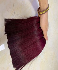 เวียดนามเบอร์กันดีสีต่อผม100% ที่ยังไม่ได้ไม่มียุ่งเหยิงไม่มีการปลดด้วยราคาขายส่ง2022 - Product Image 1