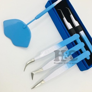 แหนบถอนขนตามิติกันแม่เหล็กแบบมืออาชีพแหนบขนมิงค์สีฟ้าขาวปลายเฉียงออกแบบได้ตามต้องการโลโก้ได้ตามต้องการ - Product Image 3