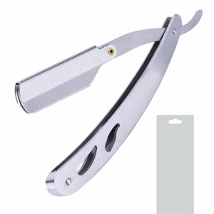 Rasoir professionnel à barbe lisse et pliable, meilleure tondeuse pour barbe, avec manche en acier inoxydable - Product Image 2