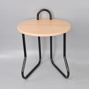 Table basse ronde en bois, naturel et noir, livraison gratuite - Product Image 1