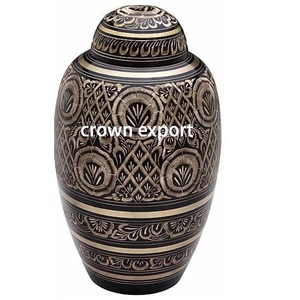 Adult Human Brass Material Cremation Urns Hand Engraved Black Classic <b>Keepsake</b> & <b>Pet</b> Urns from Top Listed Manufacturer - Product Image 5
