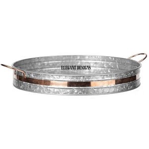 Distribuidor de tamaño personalizado, plato de servicio elegante, plato de servicio galvanizado de Metal de alta calidad al por mayor - Product Image 2