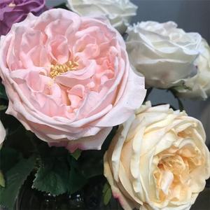 Nicro T330 — bouquet de mariage, pièces centrales de haute qualité, simples têtes, en Latex tactile, Rose Austin, Rose en soie, DIY bricolage - Product Image 6