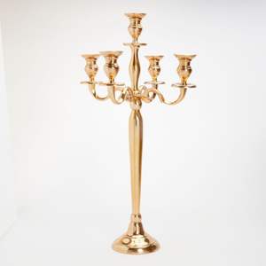 Bougeoir de mariage doré de haute qualité, 5 bras, nouveau design, décoration de la maison, bougeoir de haute qualité, vente en gros - Product Image 6