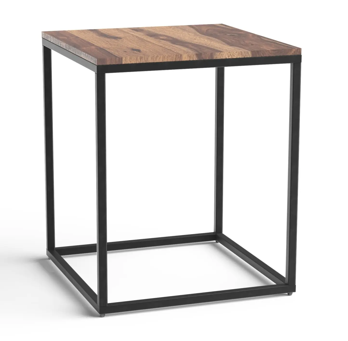 चौकोर आकार की प्राकृतिक लकड़ी की शीर्ष और धातु फ्रेम टेबल उत्कृष्ट गुणवत्ता वाली हस्तनिर्मित डिजाइनर टेबल नई डिजाइन धातु कॉफी टेबल