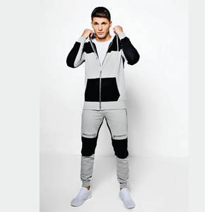 Chándal de algodón para hombre, conjunto de dos piezas con logotipo de diseño personalizado, para Fitness y gimnasio - Product Image 1