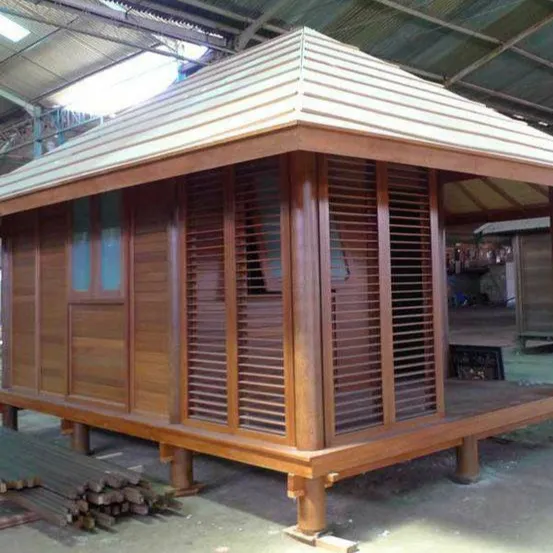 Venda quente 100% Teca Mogno Madeira De Coco Jardim De Madeira Floresta Pequeno Grande Sauna Câmara Camping Glamping Dining Pod Gazebo Casa