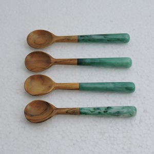 ชุดช้อนตักชาไม้และอาเกตชุด4-Pcs มีดดีไซน์ใหม่พร้อมน้ำยาทากระจก - Product Image 3