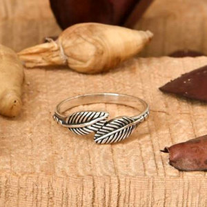Leaf <b>Ring</b> <b>Plain</b> Handmade <b>Ring</b> Pure Original 925 Sterling Silver Jewelry Wholesale Factory Price - Product Image 2
