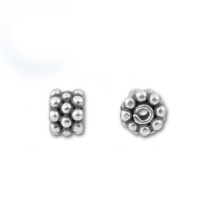 Cuentas Redondas de Plata de Ley 925, Creación Sejal SCT041 - Product Image 1