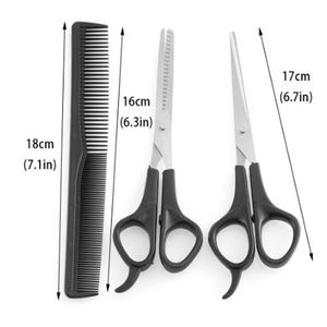 Beauté professionnelle en acier inoxydable étamage ciseaux de coupe de cheveux en céramique lame droite vis réglable émoussé/tranchant plastique - Product Image 2