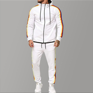 <b>Men's</b> and Kids' Red Cotton <b>Tracksuit</b> Set with Reflective Stripes Custom Logo Solid Pattern Winter Wholesale Sale - Product Image 6