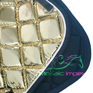 Funda de sillín dorada de alta calidad con manta de caballo acolchada Producto ecuestre multiusos para saltar Forro de polialgodón - Product Image 3