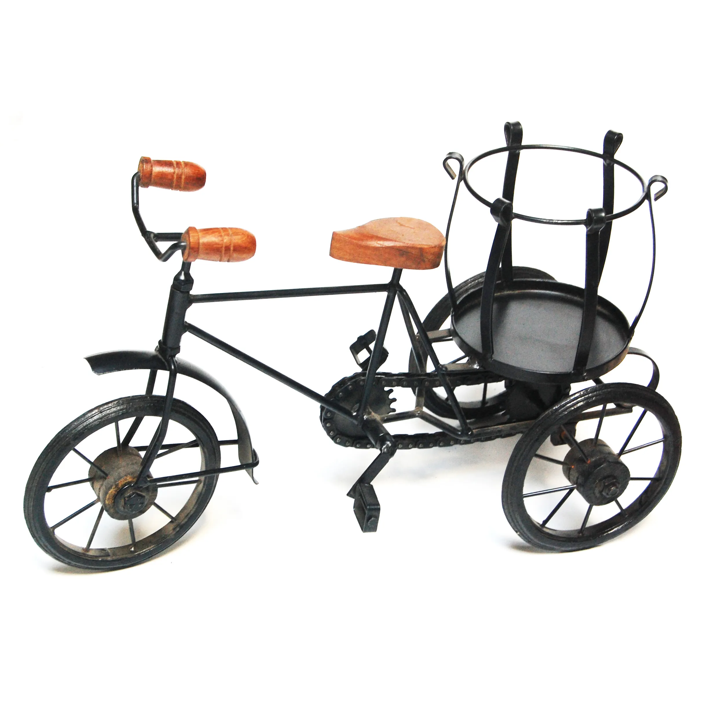 Customized iron Flower stand miniature Rickshaw Interior decorative rickshaw manufacturers India