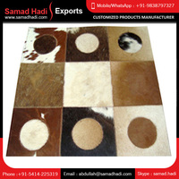 Tapis de prière musulman de luxe moderne en cuir de vachette fait main, tapis de salon, patchwork personnalisé, adapté aux animaux domestiques, pour exportateurs en gros