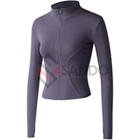 Veste de yoga zippée pour femme, grande taille, imperméable, respirante, de haute qualité, avec logo personnalisé, pour la gym et les vêtements de sport