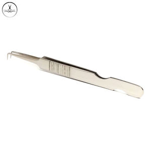 Pinzas de pestañas de acero inoxidable con logotipo personalizado profesional al por mayor nuevo diseño extensión de pestañas inclinadas fibra puntiaguda privada - Product Image 6