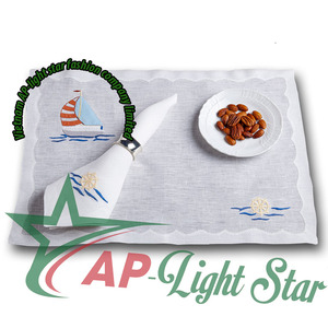 Vietnamien Non. 1 Serviette de table 100% lin doux brodé satiné Marque VNAP Taille personnalisable Utilisation à domicile, en avion, au restaurant - Product Image 6