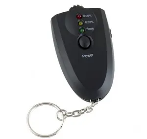 Mini portatile di Keychain LED etilometro Alcohol Tester Etilometro con la Torcia Elettrica