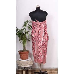 Pareo de tela de gasa suave para playa, Pareo con estampado de bloque de mano indio, Sarong, elegante - Product Image 5