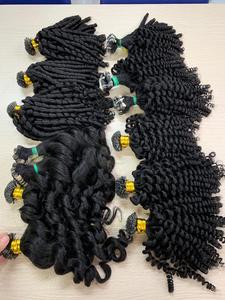 Extensiones de cabello humano sin procesar camboyano sin procesar de queratina 100% europea más vendida en trama de piel de estilo ondulado Natural - Product Image 3