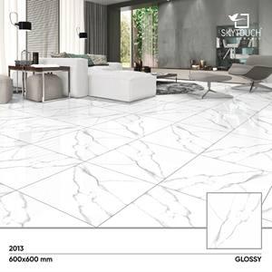 Carrelage rustique blanc 600x600 gris clair aspect ciment antidérapant pour cuisine d'hôtel mur intérieur acide durable mur intérieur - Product Image 4