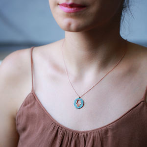 Piedra turquesa collar de Hamsa turco venta al por mayor collar hecho a mano 925 joyería de plata esterlina - Product Image 3