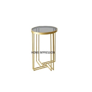 โต๊ะข้างขาโลหะสีทองดีไซน์เนอร์แบบโมเดิร์นวางบนหินอ่อนทำด้วยมือและยืดได้น่าสนใจราคาใหม่ - Product Image 6