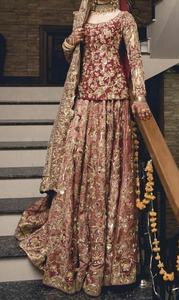 Vestido de novia con cuentas de cristal, nuevo, bonito, pesado, con Koti Lehenga, adornado con cuentas de cristal, trabajo para boda = 2021 - Product Image 2