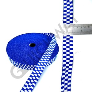 <b>Navy</b>/Blue and White Checkered <b>Ribbon</b> Ceremonial - Product Image 2