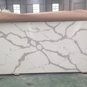Carrara Putih Kuarsa Batu Slab, Calacatta Putih Kuarsa Top
