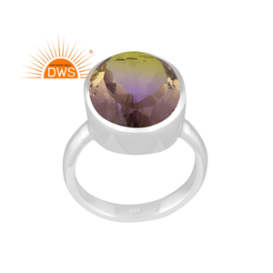 Vente chaude Argent fin Naturel Bio Paon Doublet Quartz Gemstone Bague Empilable Fabricant de bijoux - Product Image 1