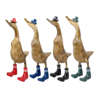 Canard en bois artisanal en bambou, pingouin, caneton, jouet fait main personnalisé, design personnalisé, cadeau de Noël, promotion, canard en bois