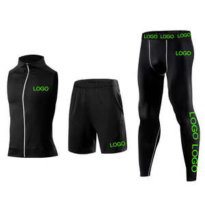 Wholesale Compression Pants Shirt Top Long Sleeve Jacket Set Suit Face Cover Gym Fitness Sets 5Pcs Men's Workout Clothes - Product Image 4
