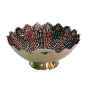 Bol de service rapide en laiton, ustensiles de cuisine bol de service pour stockage de fruits, bol fait à la main fabriqué en inde - Product Image 3