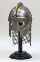 Helm Perang Viking Abad Pertengahan, Rantai Baja Valas Guard, Desain Kuningan Poles Perak, Helm Kruiser, Helm Ksatria