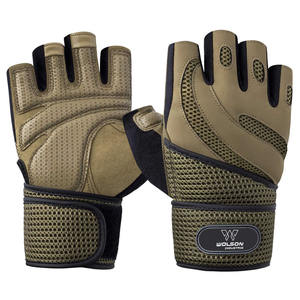 Guantes de levantamiento de pesas de gimnasio de medio Dedo de calidad superior Unisex entrenamiento Fitness nueva llegada guantes de cuero personalizados mujeres hombres. - Product Image 1