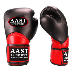 Gants de boxe en cuir rouge et noir, gants du Pakistan - Product Image 5