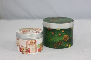 Bougie parfumée en cire de soja Caro Tin Wax, gris clair, décoration de maison de luxe personnalisée - Product Image 3
