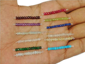 Conector de barra de cuentas de amatista, abalorios facetados de piedras preciosas - Product Image 3