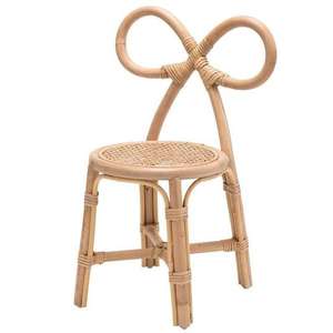 Silla de Mimbre Vintage para Bebé, Silla de Mimbre con Forma de Moño para Muñecas - Product Image 1
