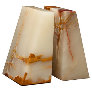 Nuevo modelo de alta calidad, moderno, en forma de D, extremos de libro de mármol de ónix, medio círculo, mármol Natural 100%, garantía de por vida, regalo artístico Original - Product Image 5