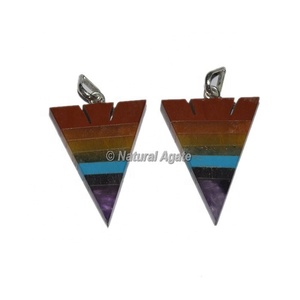 Comprar en línea de 7 Chakra colgantes de forma de corazón | Colgantes de piedras preciosas al por mayor - Product Image 4