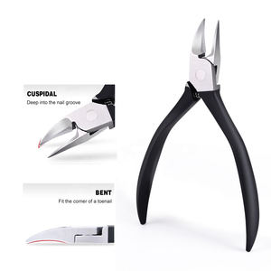 Cortadora de cutículas de acero inoxidable, cortadora de cutículas de color negro con pinza afilada - Product Image 2