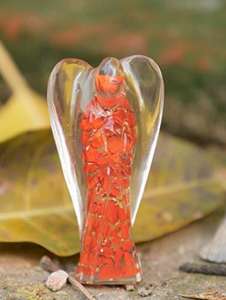 Ángel de la guarda superventas I Jaspe rojo Piedra preciosa tallada Ángel de orgón - Product Image 3