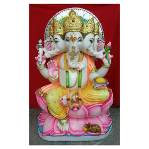 Marble Panchmukhi Ganesha God Murti - Product Image 1