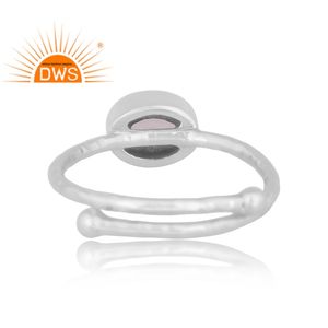 Anillo apilable de piedra lunar arcoíris natural fina plata esterlina 925 hecho a mano fabricante de joyas - Product Image 4