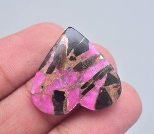 Arizona Turquoise <b>Heart</b> Cabochon Wholesale Turquoise <b>Heart</b> <b>Shape</b> Gemstone Tourmaline With Mohave Copper Turquoise Loose Gemstone - Product Image 2