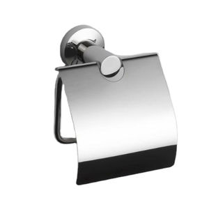 Porte-papier de salle de bain moderne en acier inoxydable avec couvercle et finition miroir mural écologique - Product Image 1