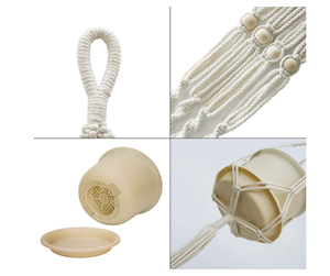 Macramé Blanco para Colgar en la Pared, Decoración del Hogar, Soporte para Plantas - Product Image 2
